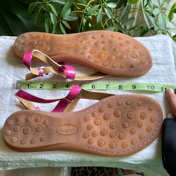 Born Concepts Pink Patent Leather Flip Flops with Ankle Strap - Picture 2 of 7